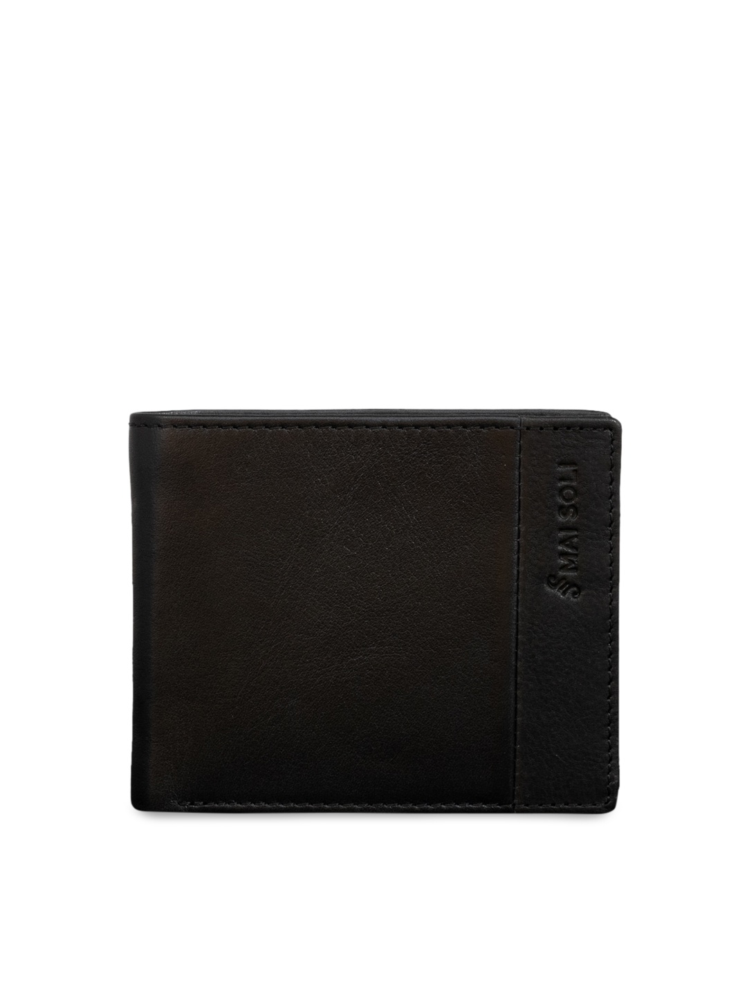 

MAI SOLI Men Black Solid Two Fold Wallet