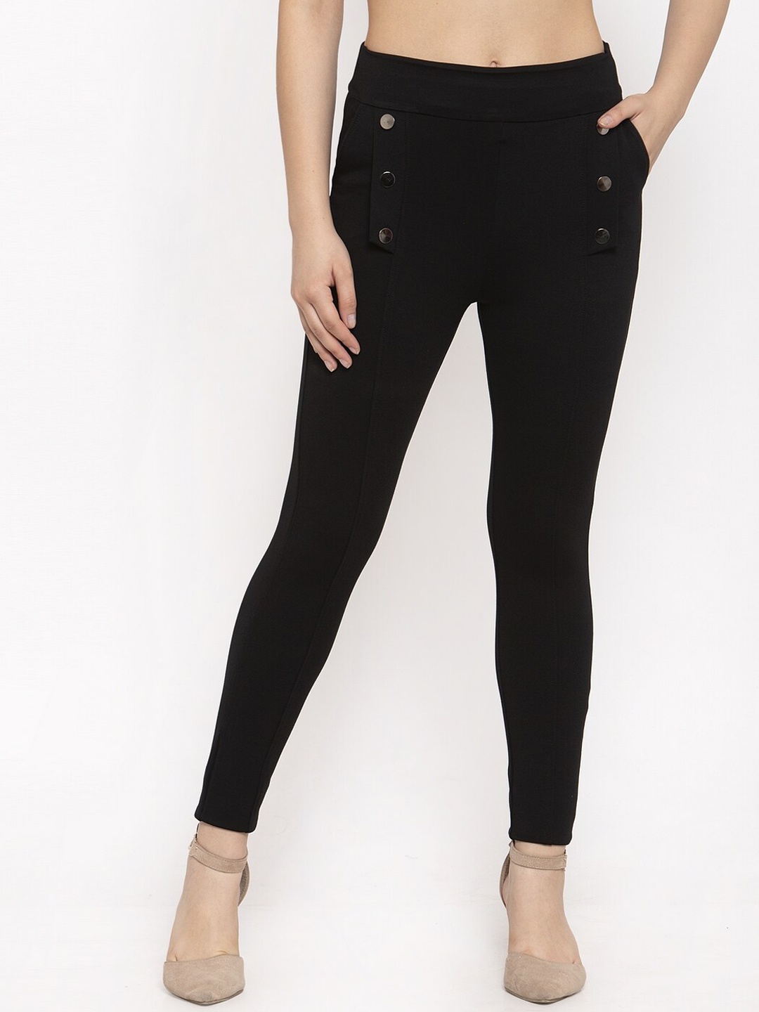 Clora Creation Women Black Solid Treggings