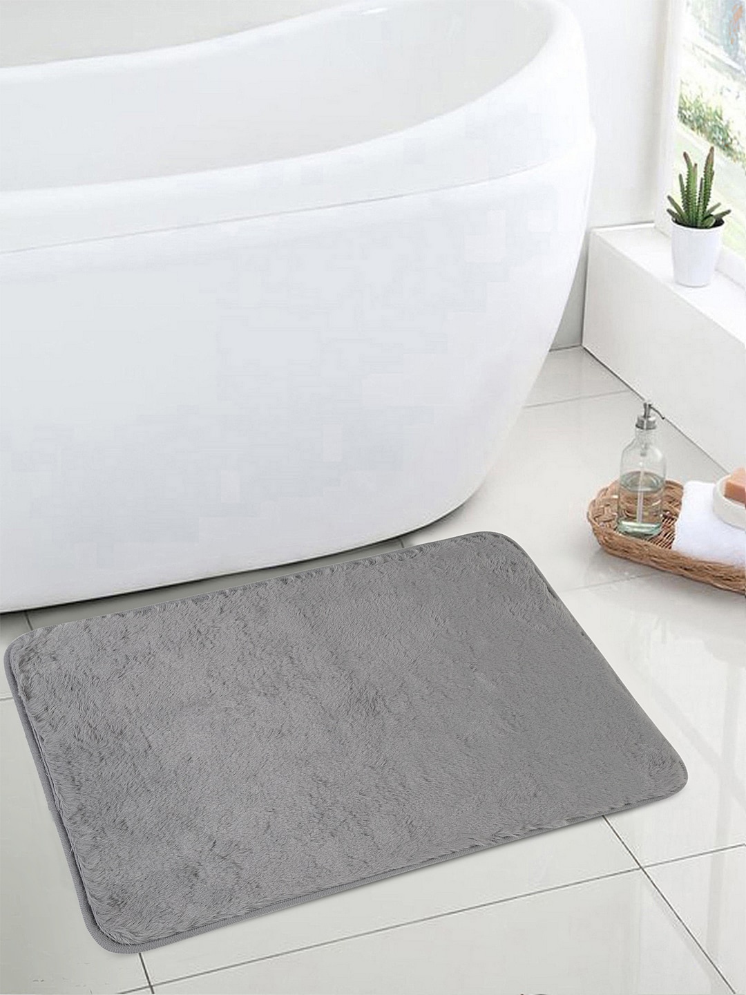 

Cortina Set Of 2 Solid Bath Rugs, Grey