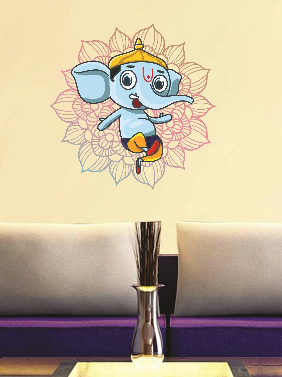 

WALLSTICK Blue Little Ganesha Large Vinyl Wall Sticker