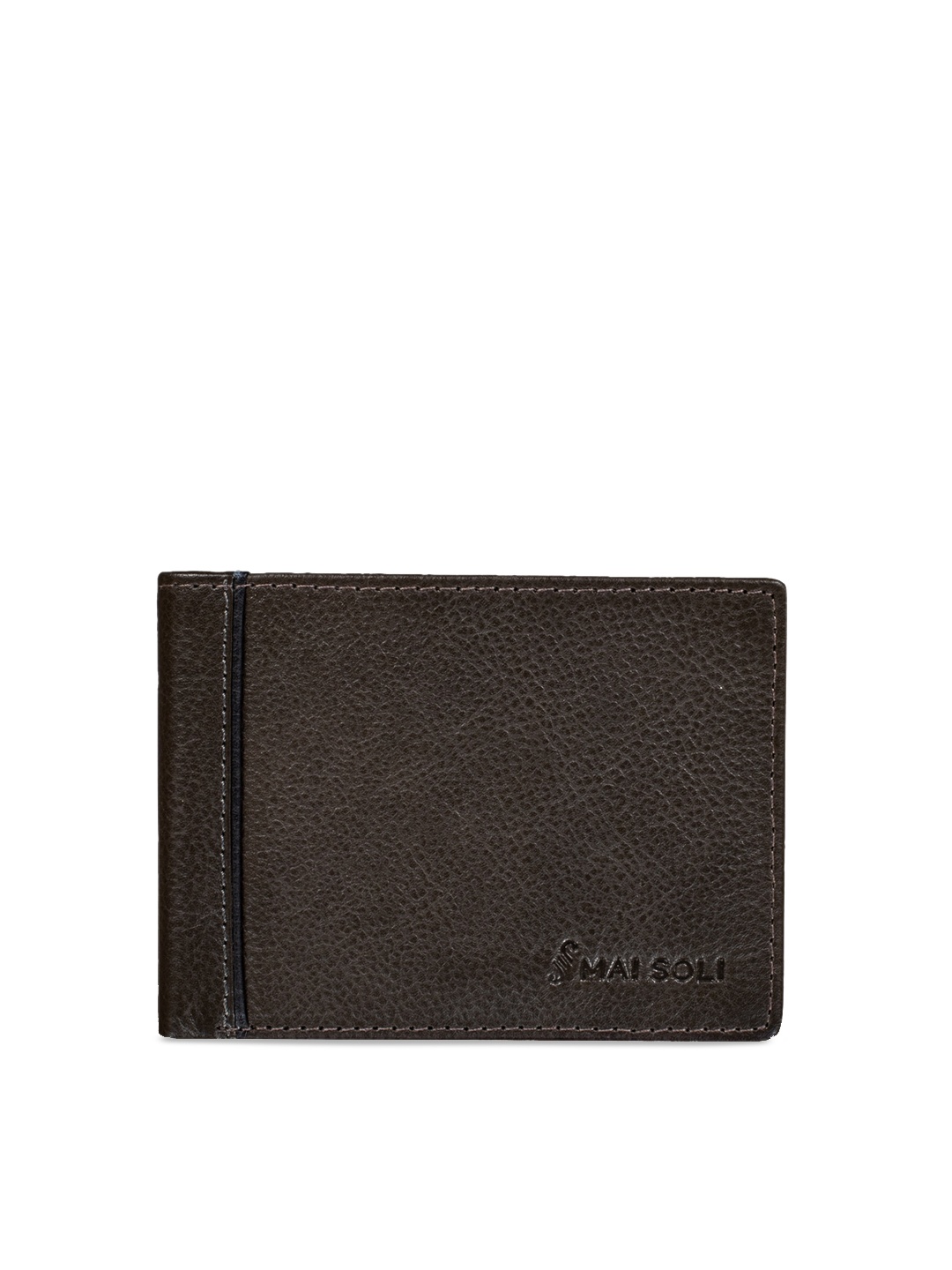 

MAI SOLI Men Brown Leather Two Fold Wallet