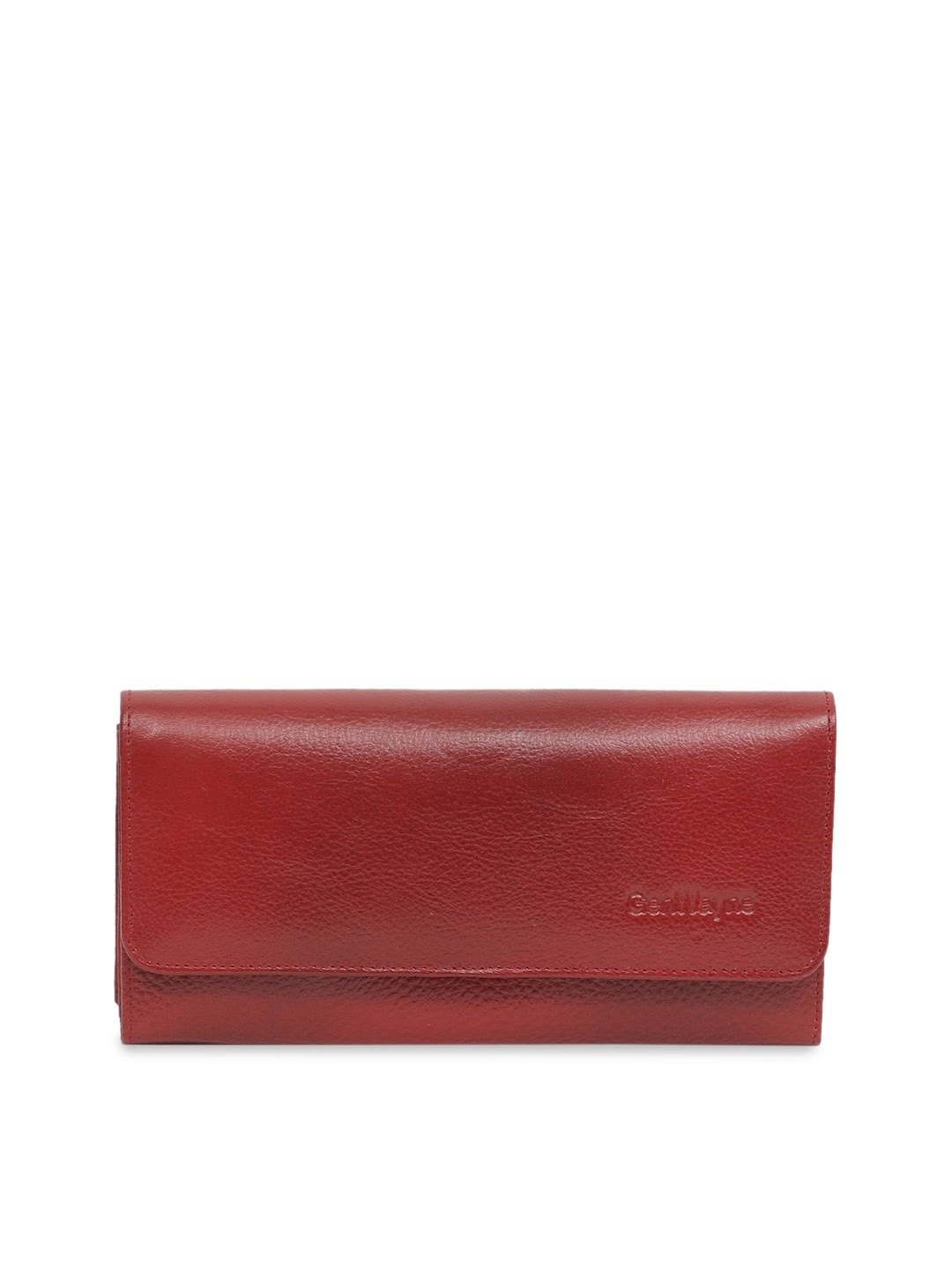 

GENWAYNE Red Solid Leather Purse Clutch