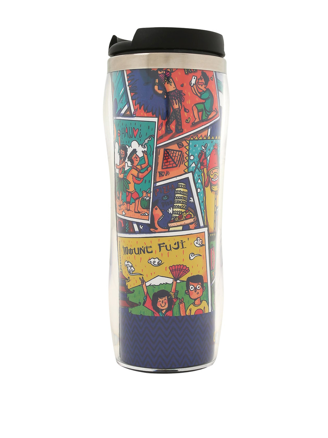 

Chumbak Unisex Multicoloured Live To Travel Sipper Water Bottle, Multi