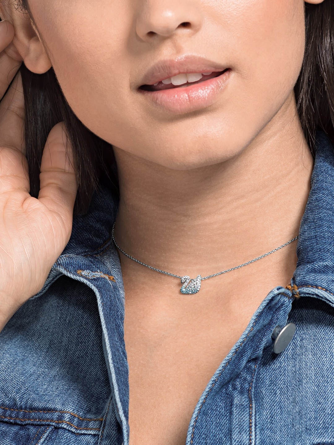

SWAROVSKIRhodium-Plated Iconic Swan Pendant Necklace, Silver