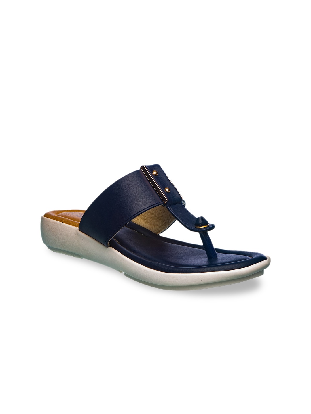 

Khadims Women Navy Blue & Beige Solid Heels