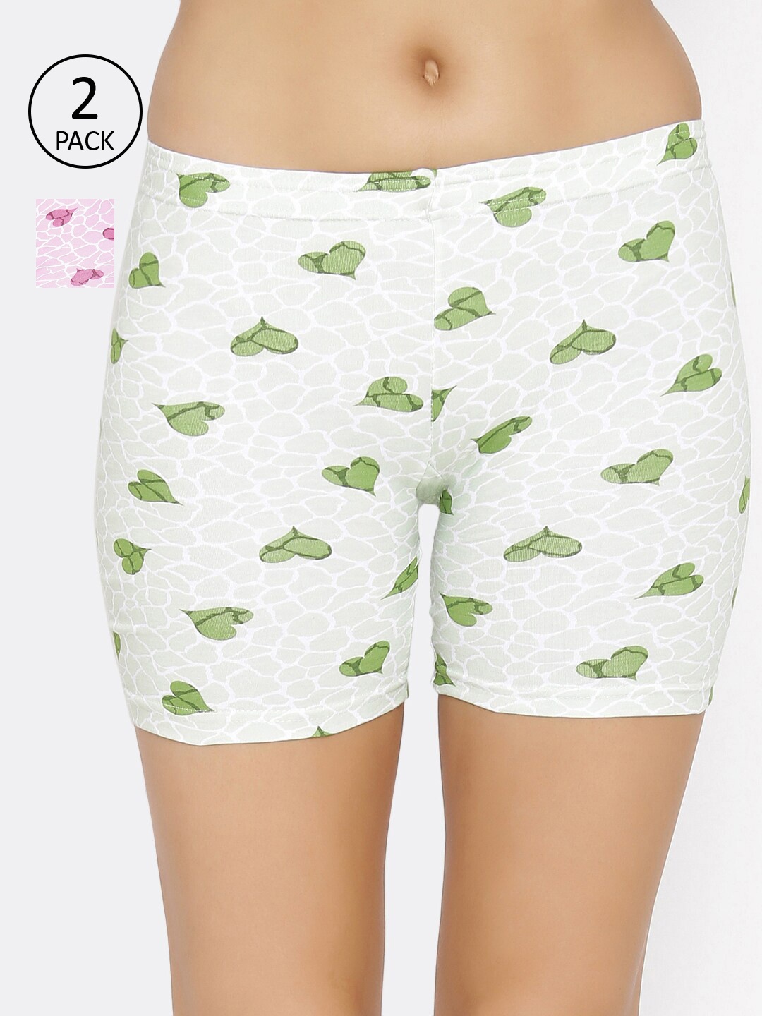 

Lady Lyka Women Pack Of 2 Printed Boy Shorts C-SHORT-PT-23-24, Pink