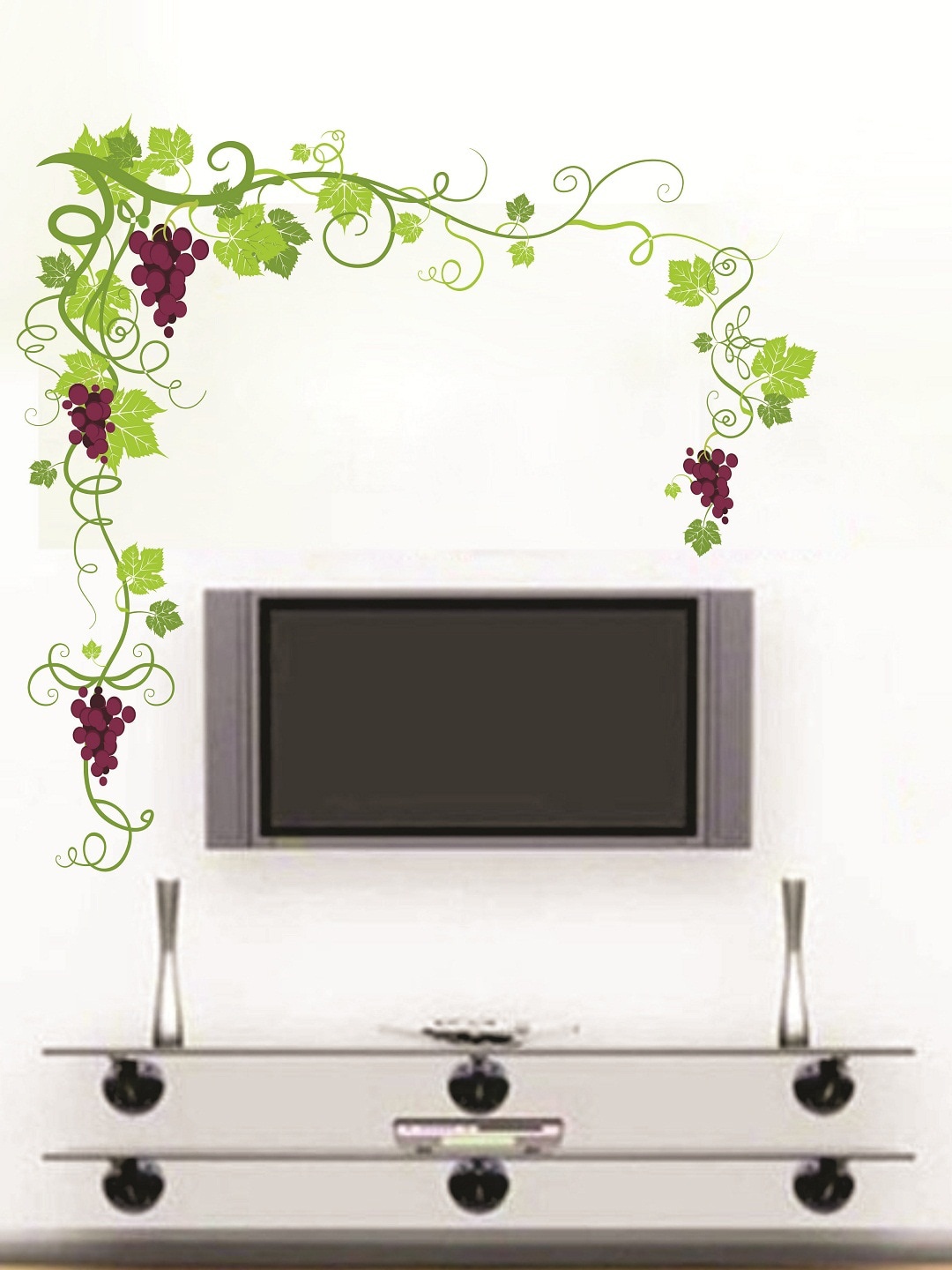 

WALLSTICK Green & Burgundy Leave Creepers Large Vinyl Wall Sticker