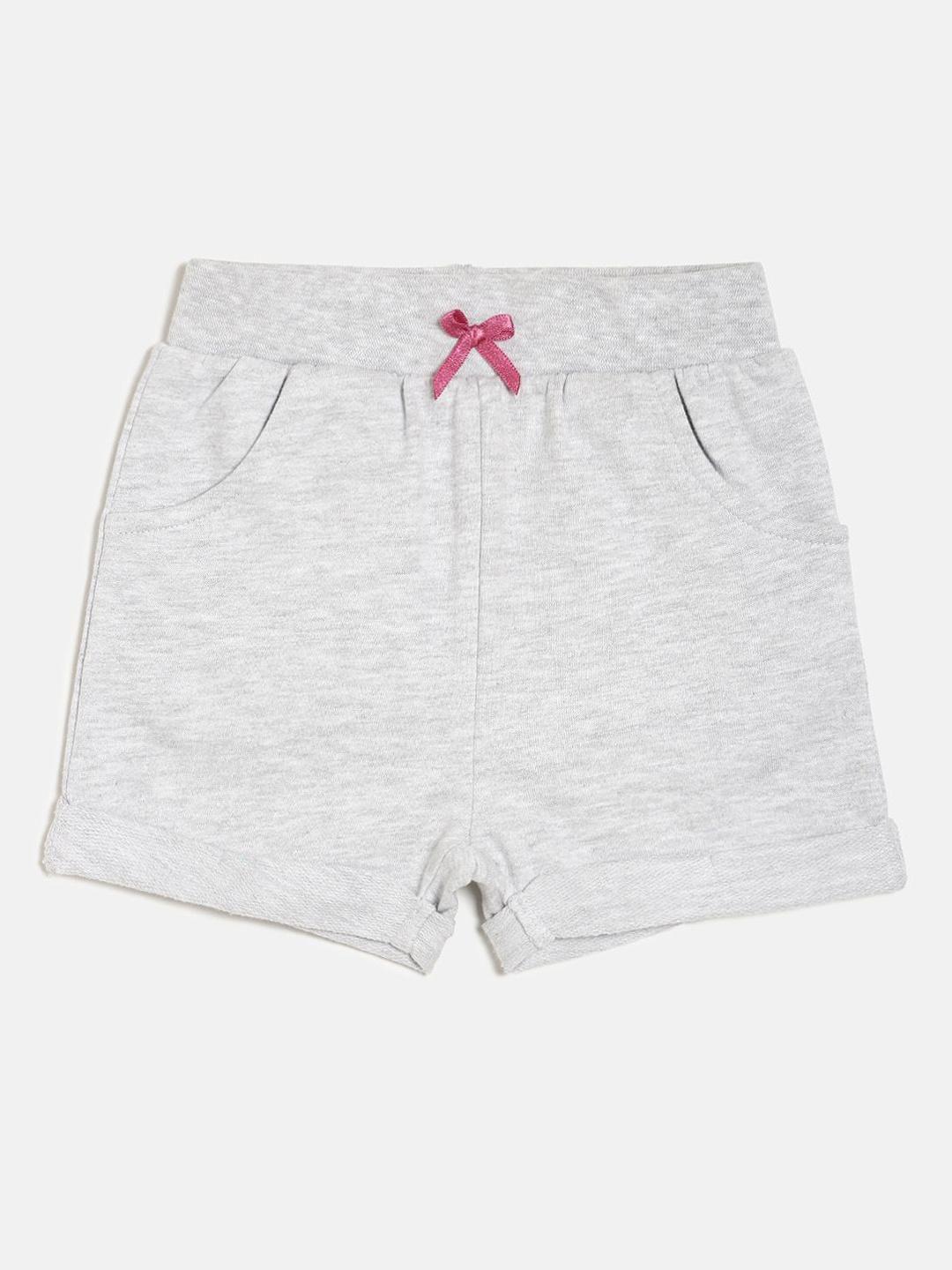 

MINI KLUB Girls Grey Solid Regular Fit Regular Shorts