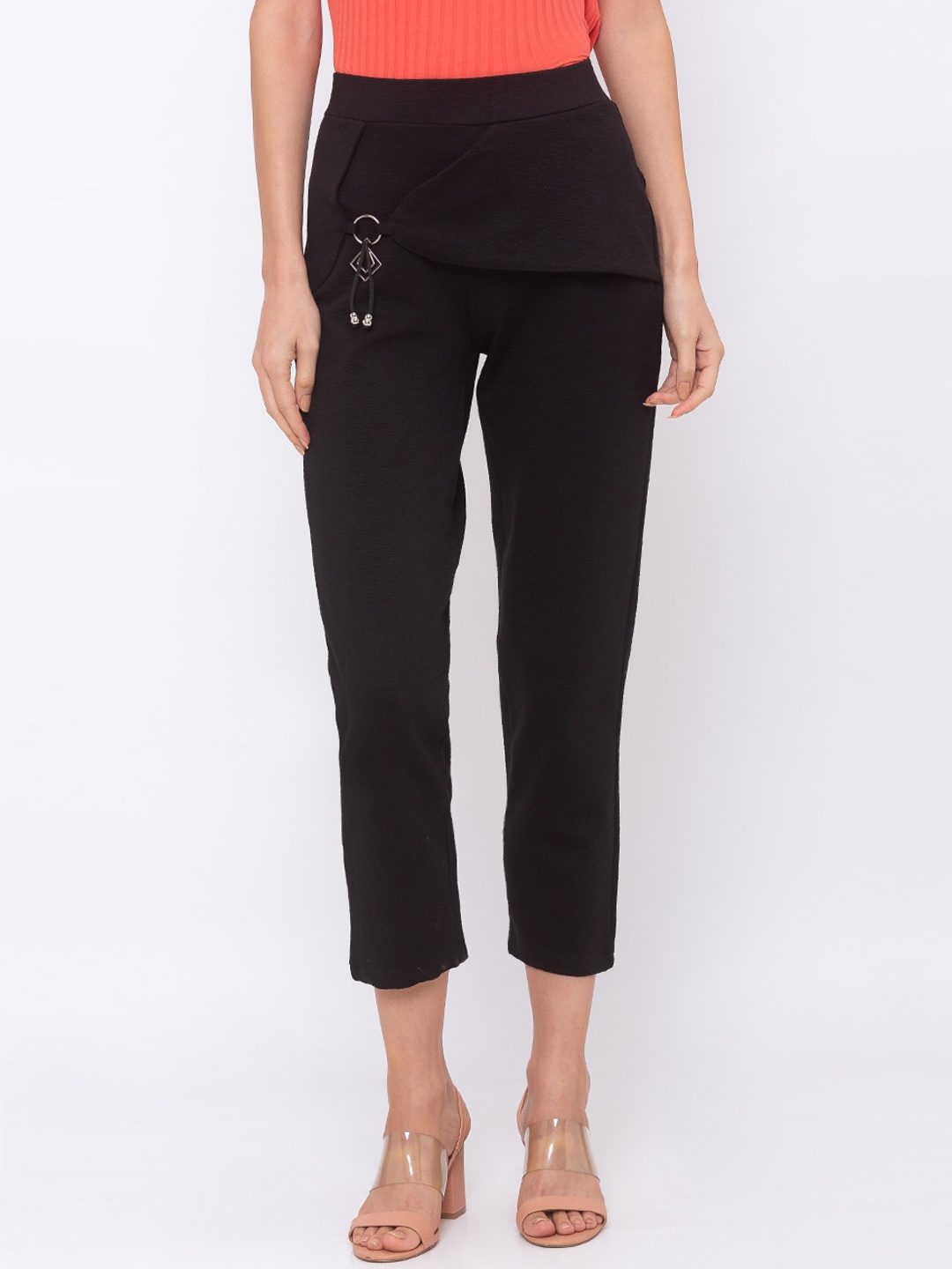 

Globus Women Black Regular Fit Solid Regular Trousers