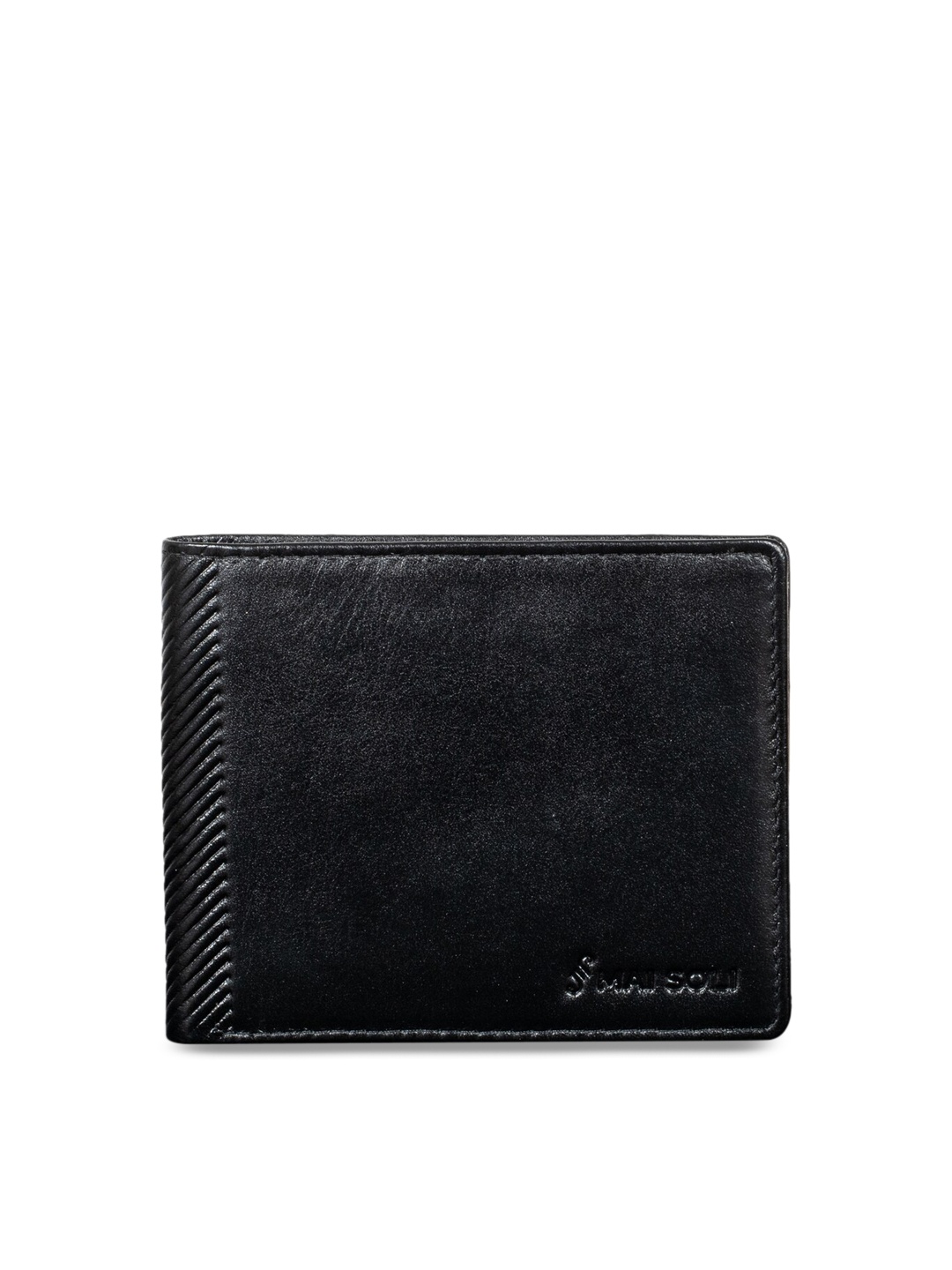 

MAI SOLI Men Black Solid Two Fold Wallet