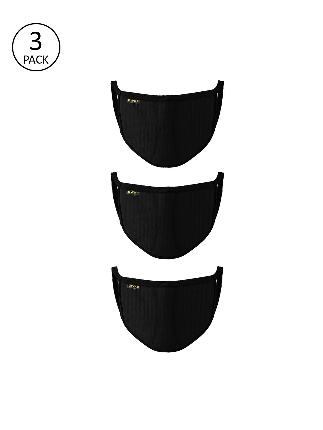 

Bewakoof Men 3 Pcs Black 3-Ply Reusable Cloth Masks