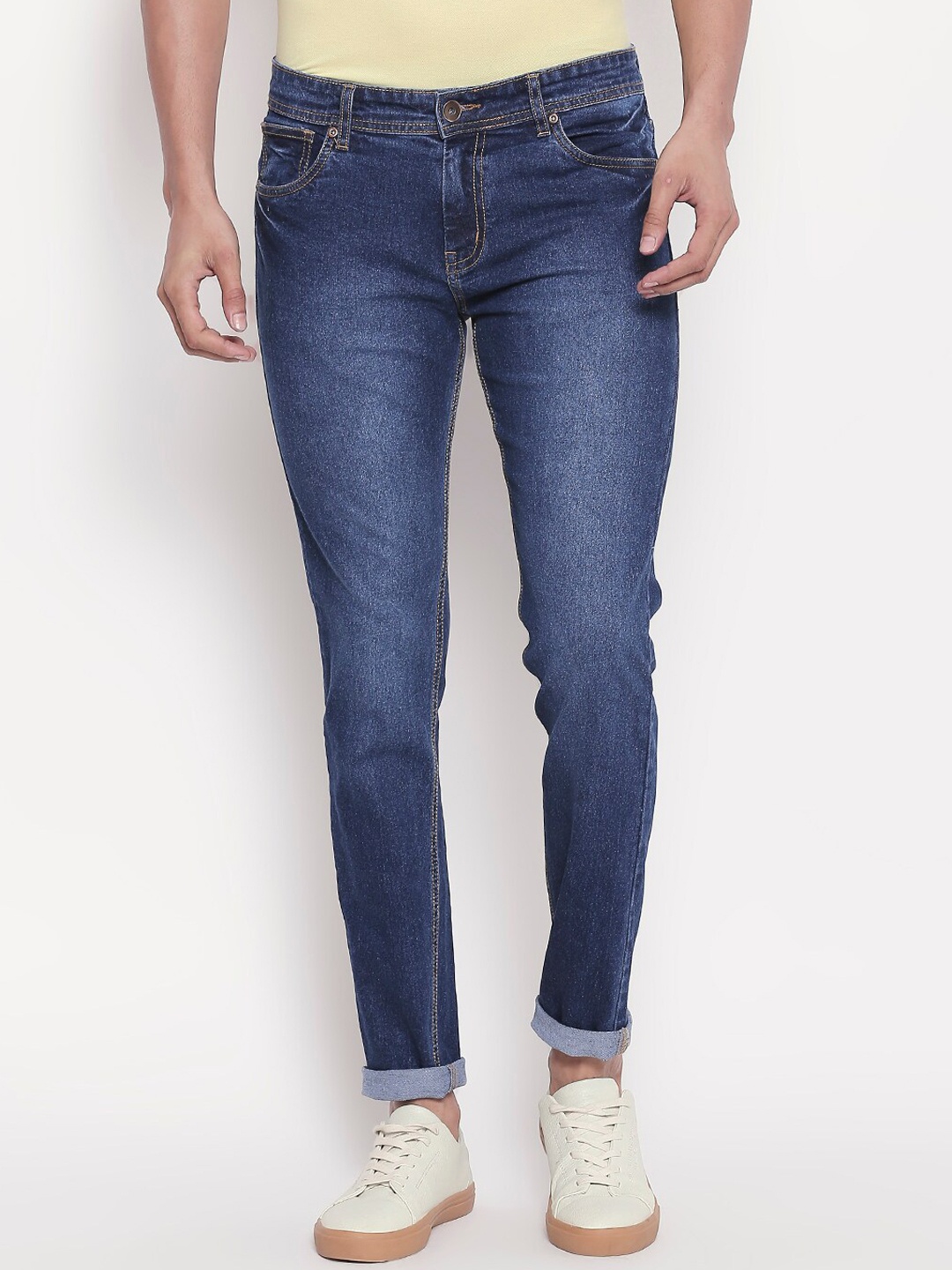 

High Star Men Blue Slim Fit Mid-Rise Clean Look Plus Size Stretchable Jeans
