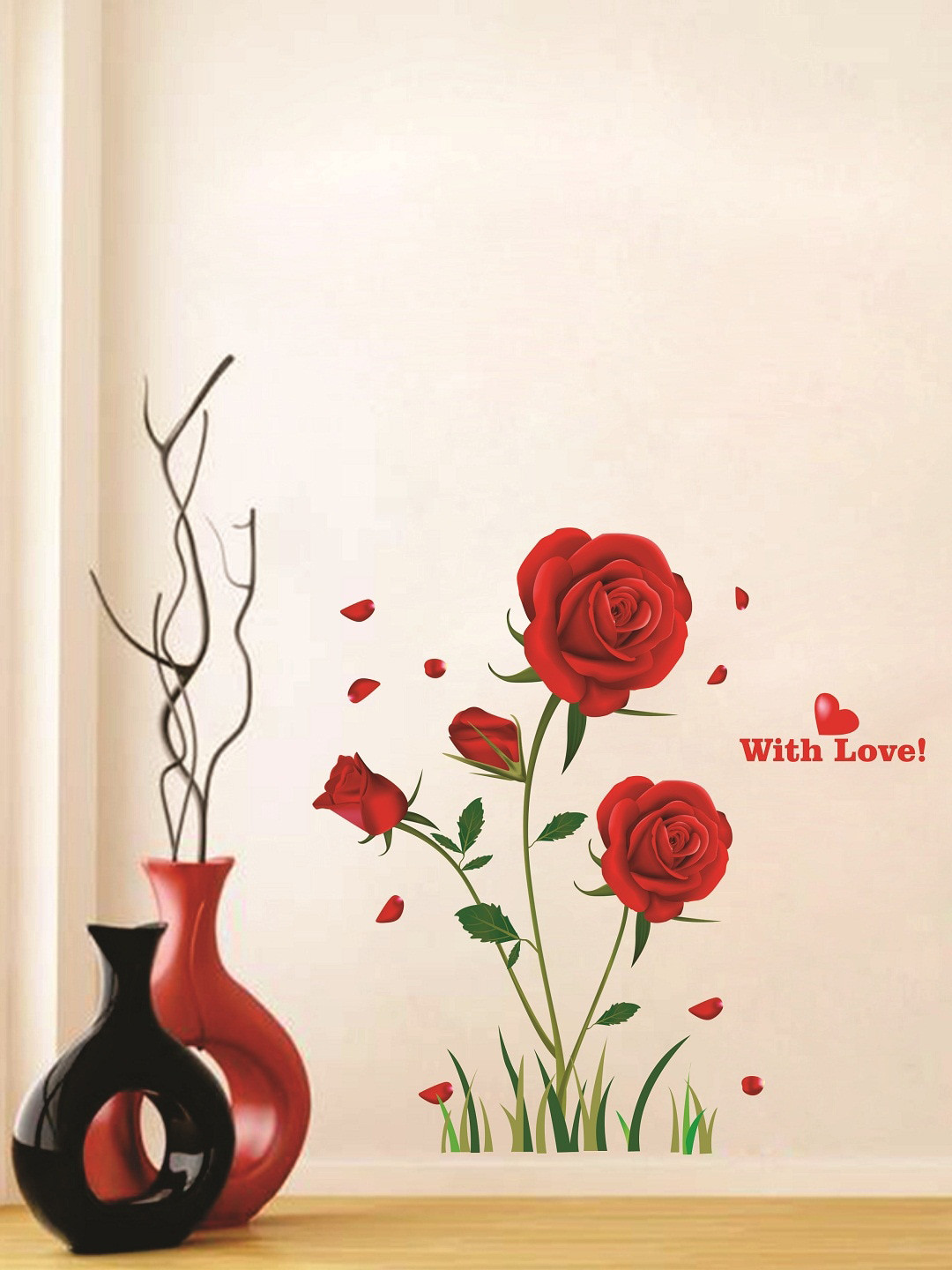 

WALLSTICK Red & Green With Love Large Vinyl Wall Sticker