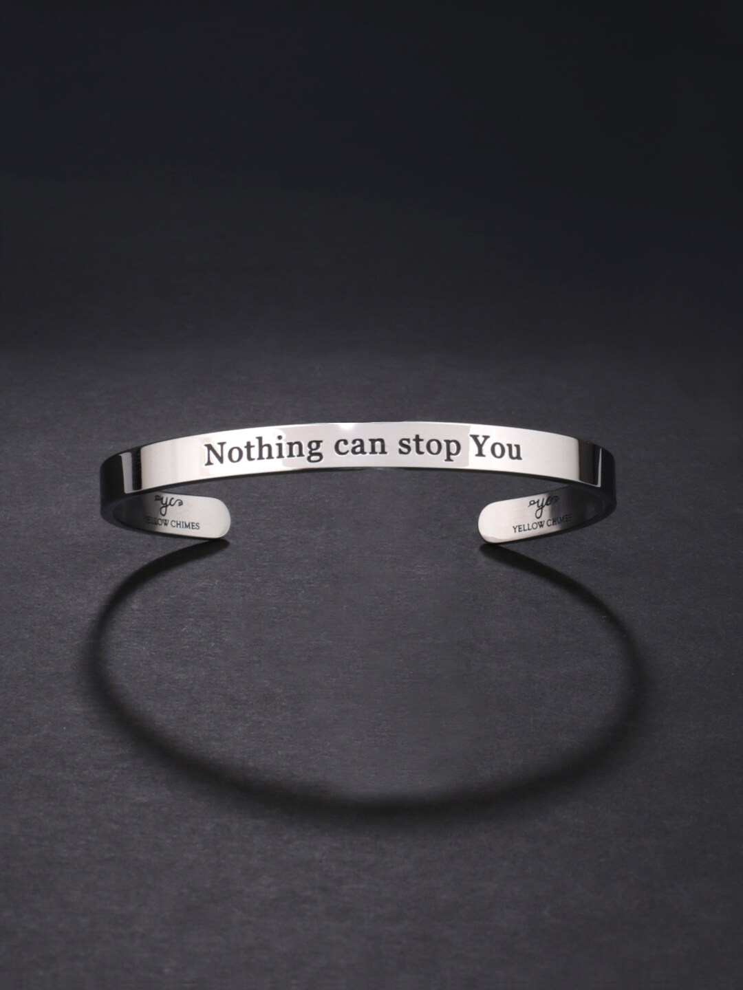 Yellow Chimes Unisex Karma Bands Collection Engraved Stainless Steel Bracelet