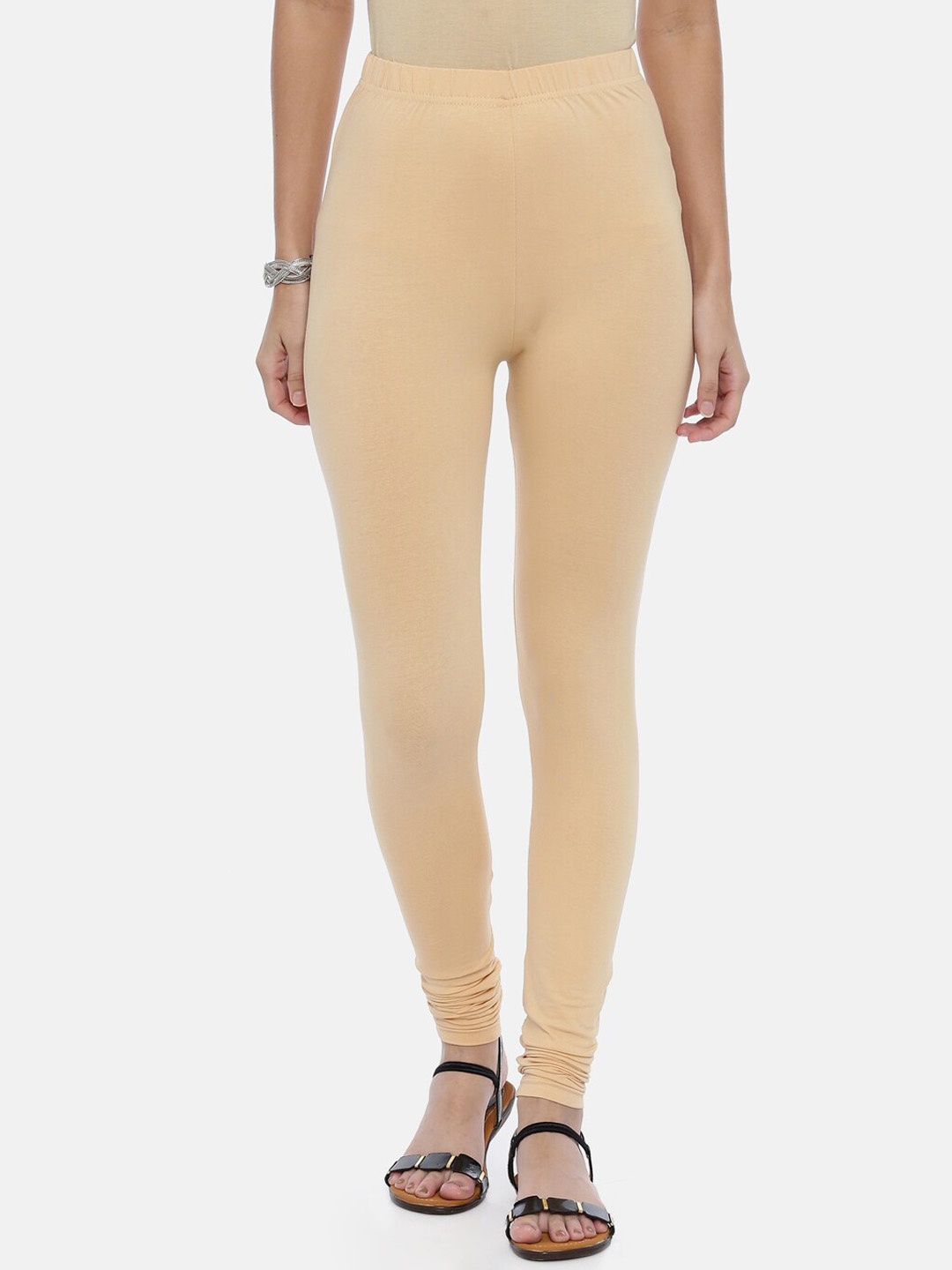 

Souchii Women Beige Solid Churidar-Length Leggings