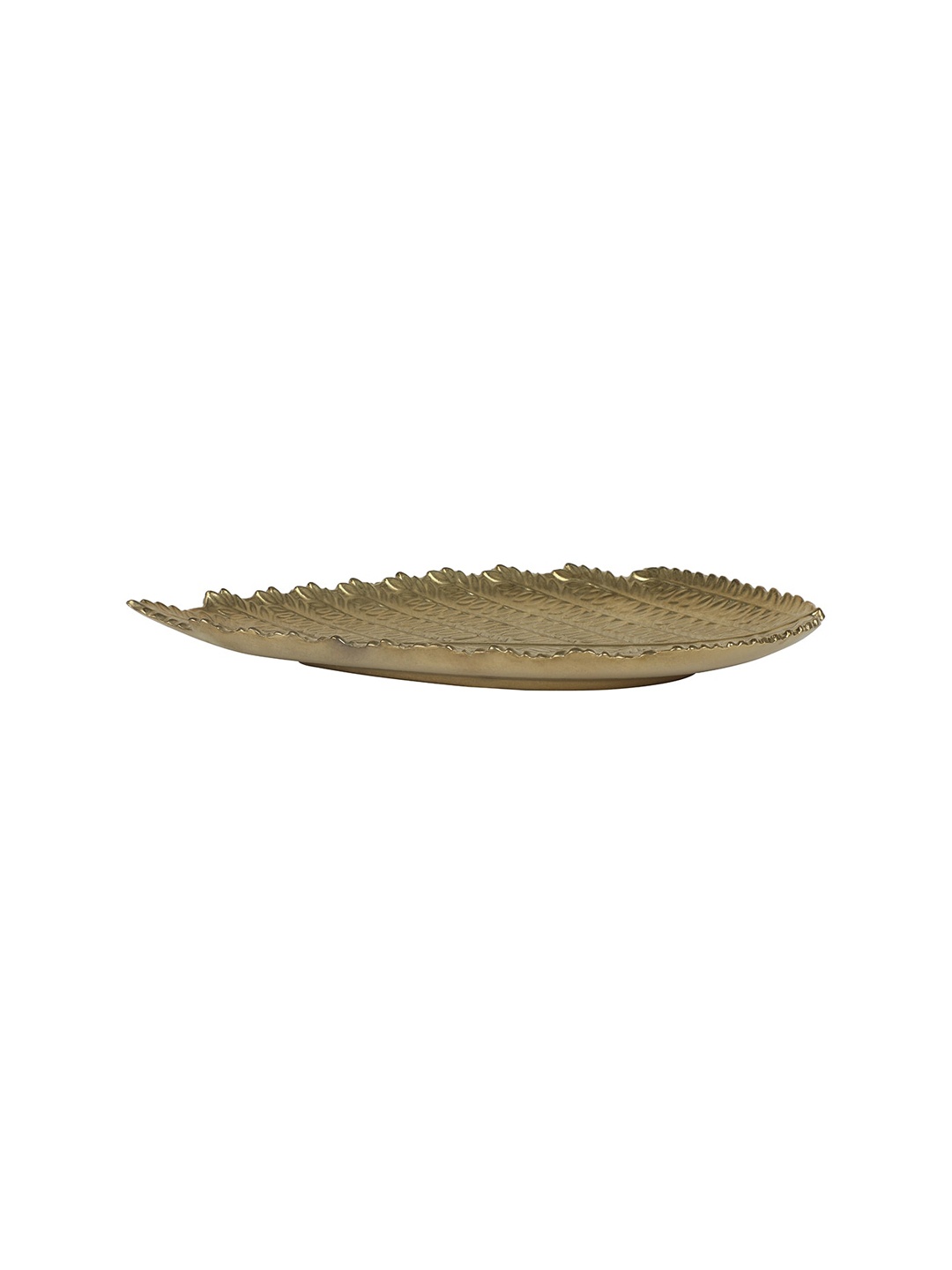 

Chumbak Gold-Toned Ceramic Regal Leaf Platter