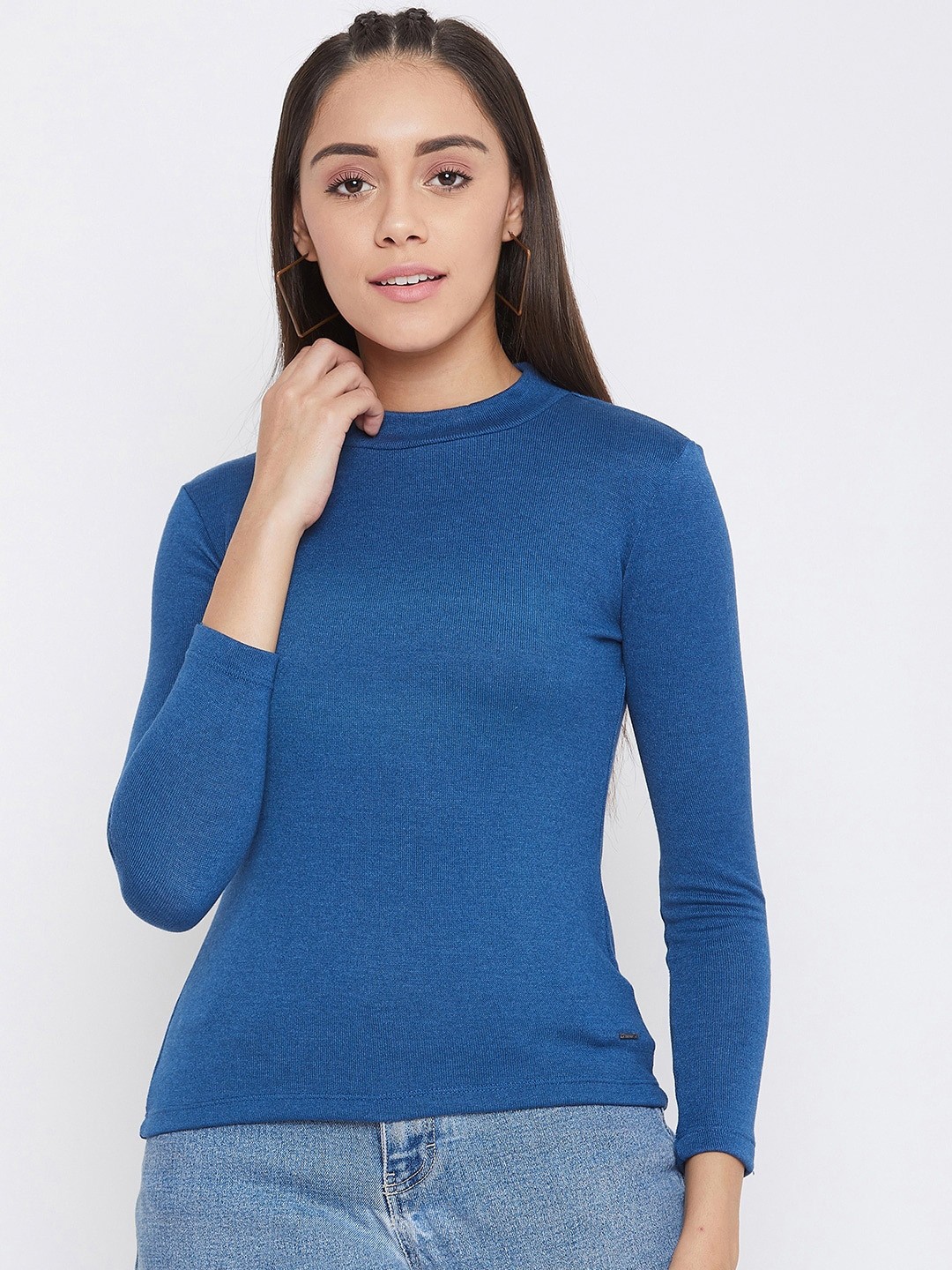 

Crimsoune Club Women Blue Solid Sweatshirt