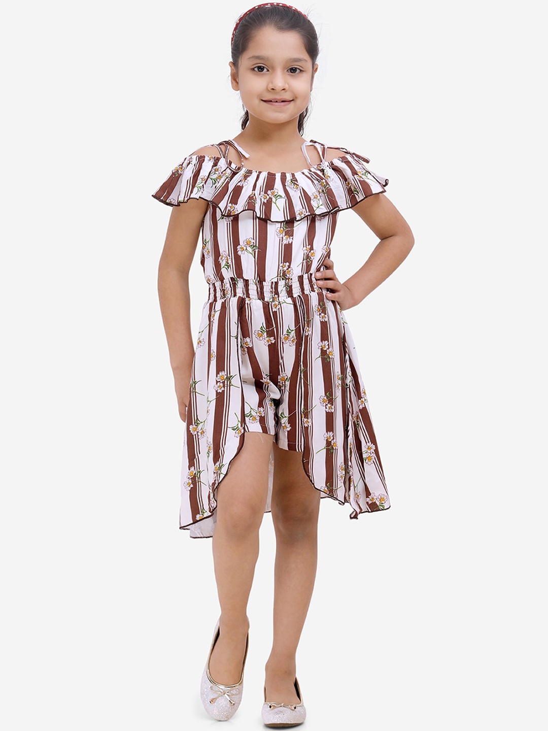 

Fairies Forever Girls Brown Printed A-Line Dress