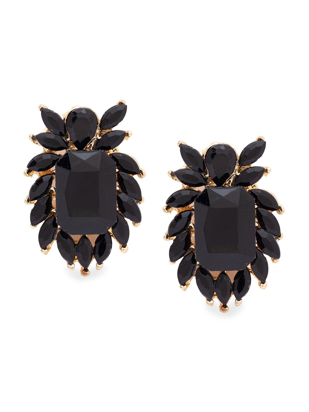 

Globus Black Gold-Plated Floral Studs