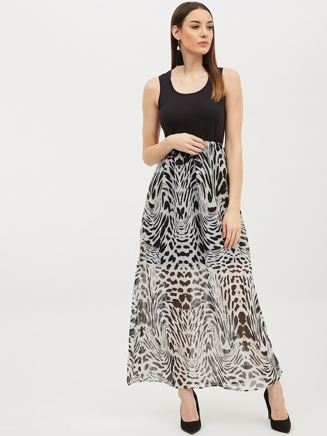 

Harpa Women Black Printed Maxi Dress