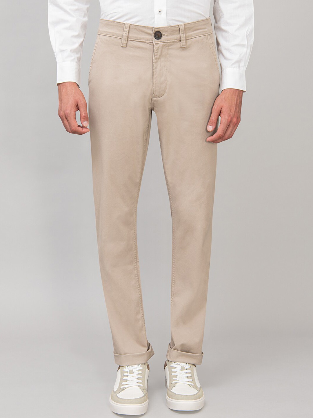 

Beverly Hills Polo Club Men Beige Slim Fit Solid Chinos