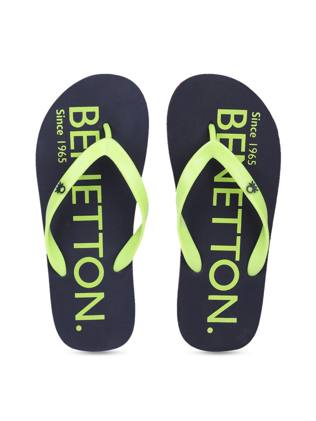 

United Colors of Benetton Men Lime Green Printed Thong Flip-Flops