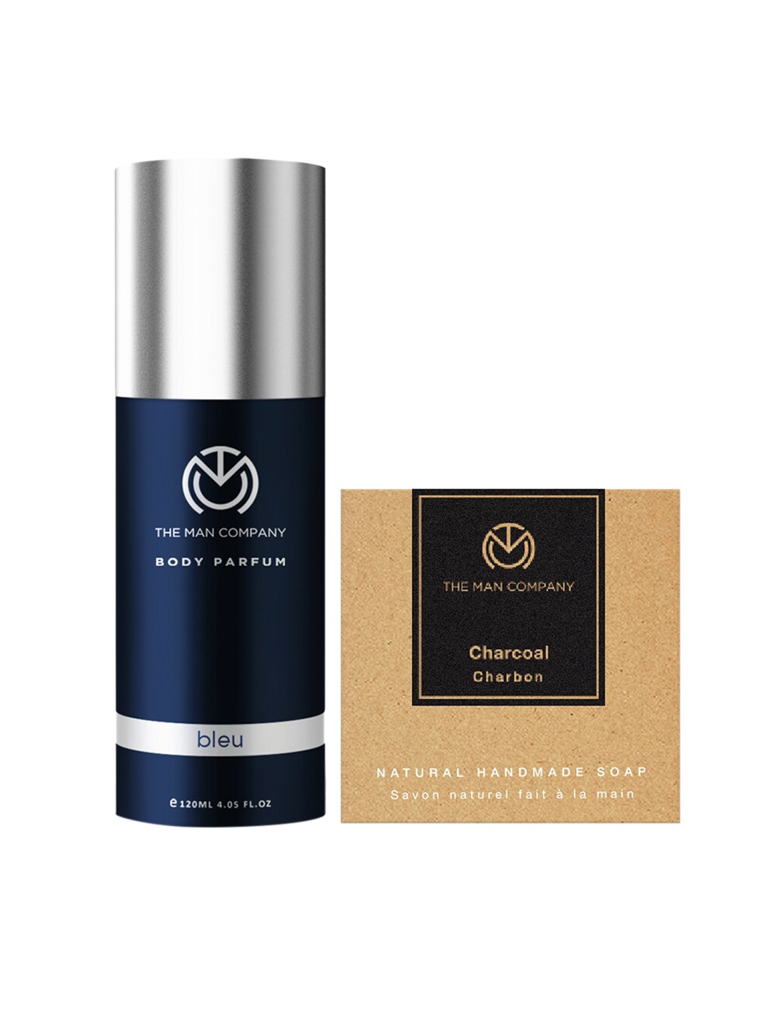 

The Man Company Set of Dapper Charcoal Soap Bar & Bleu Body Perfume, Blue
