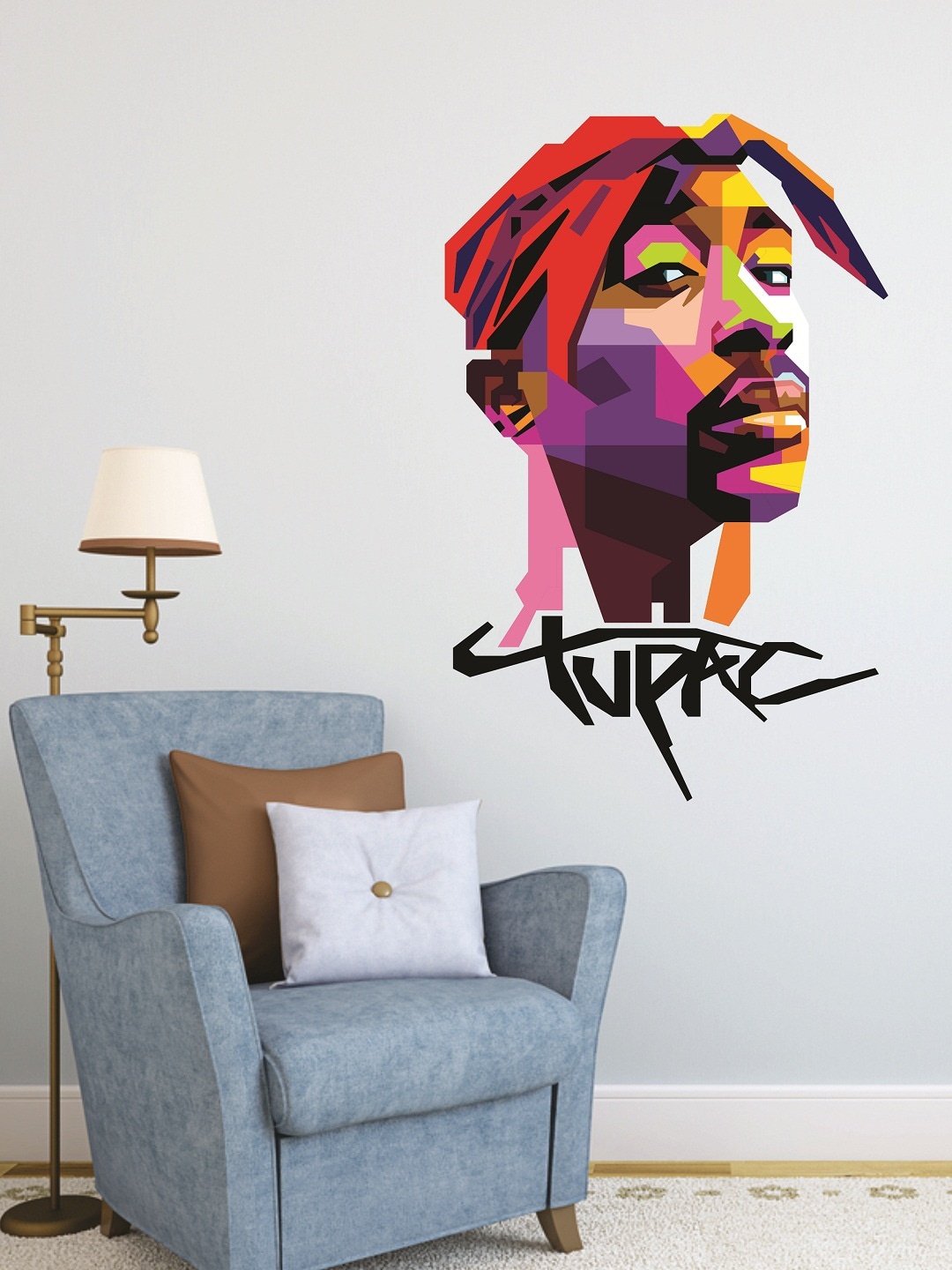 

WALLSTICK Multicoloured Celebrity Face Large Vinyl Wall Sticker, Multi