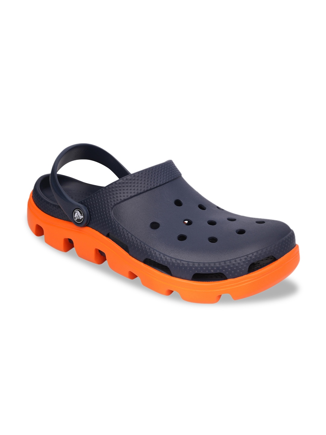 

Crocs Unisex Navy Blue & Orange Colourblocked Clogs