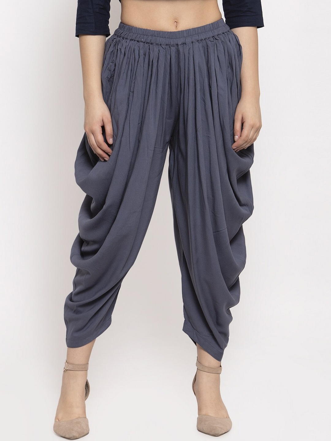 

Clora Creation Women Grey Solid Dhoti Salwar