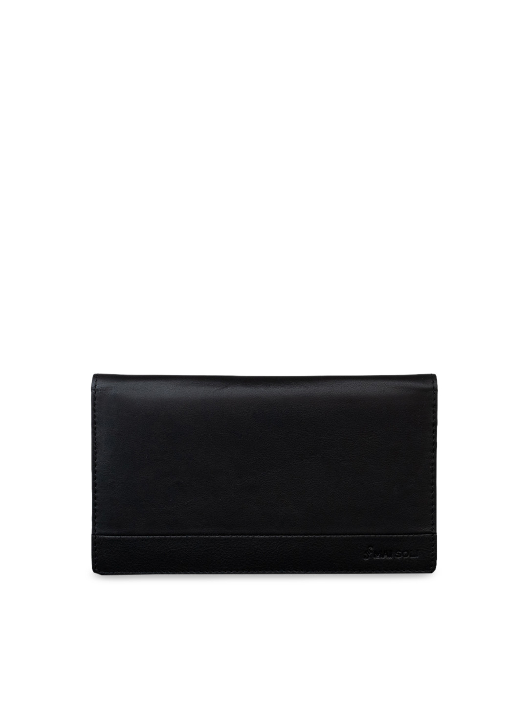 

MAI SOLI Unisex Black Solid Leather Passport Holder
