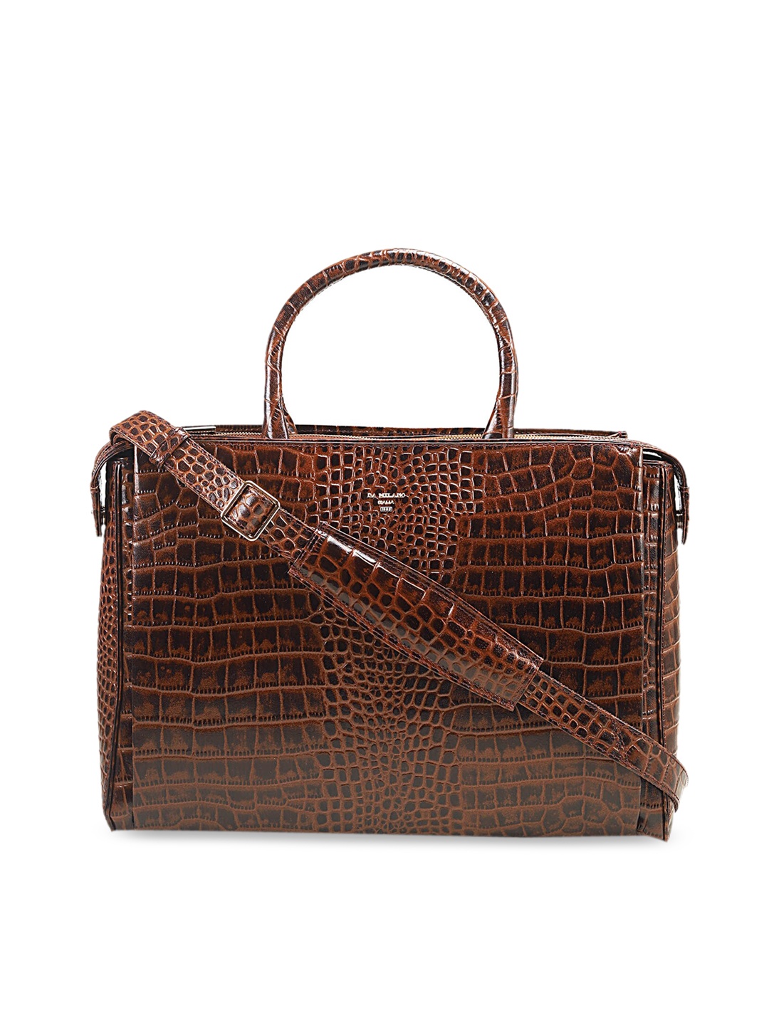

Da Milano Unisex Brown Textured Laptop Bag