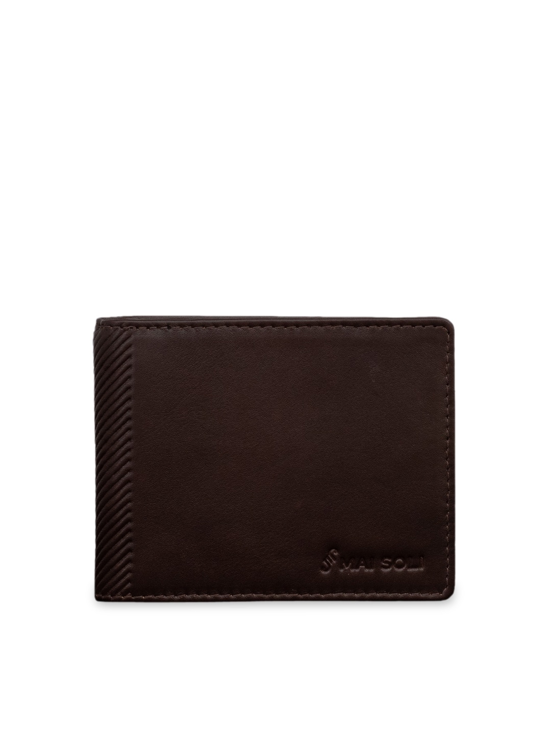 

MAI SOLI Men Coffee Brown Textured Leather Money Clip