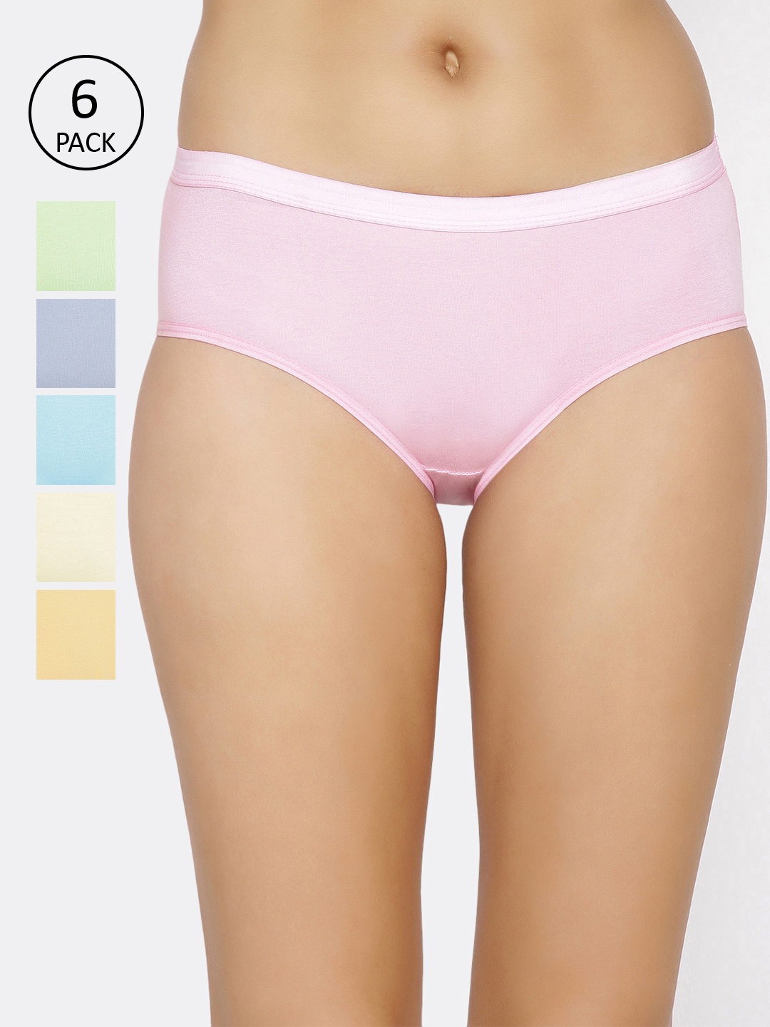 

Lady Lyka Women Pack Of 6 Solid Hipster Briefs FOLL-LIGHT, Orange