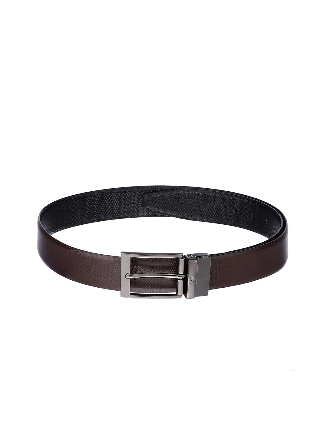 

Kara Men Black & Brown Textured Reversible Leather Formal Belt