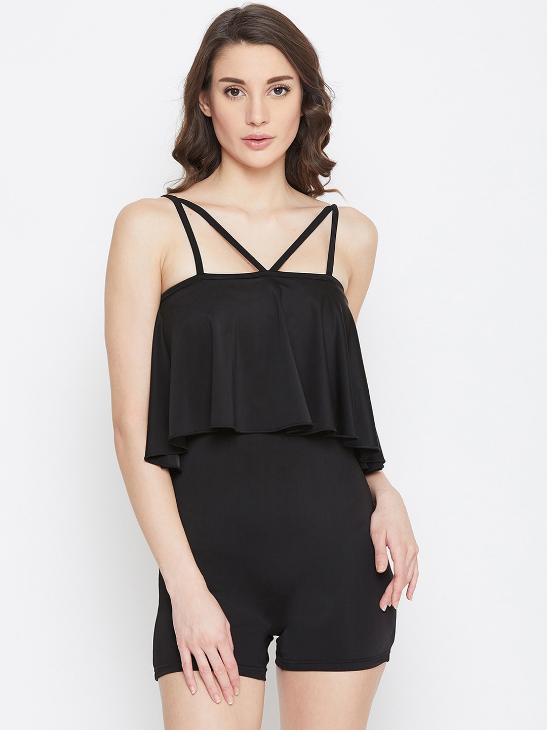 

Clovia Women Black Solid Swimsuit