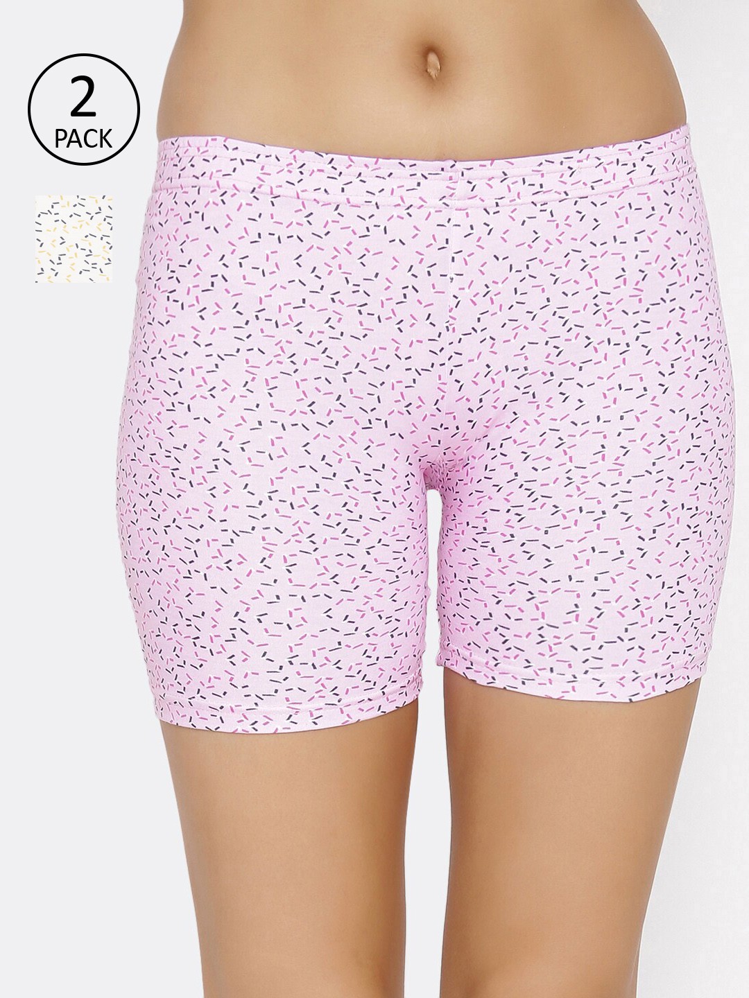 

Lady Lyka Women Pack Of 2 Printed Boy Shorts C-SHORT-PT-15-13, Pink
