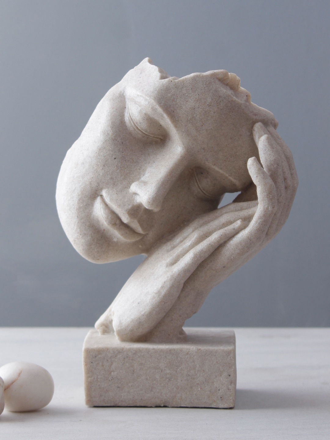 

TAYHAA Cream-Coloured Cozy Sleep Figurine Showpiece