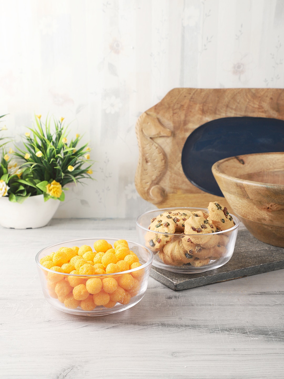 

ceradeco Transparent Set of 6 Glass Serving Bowl