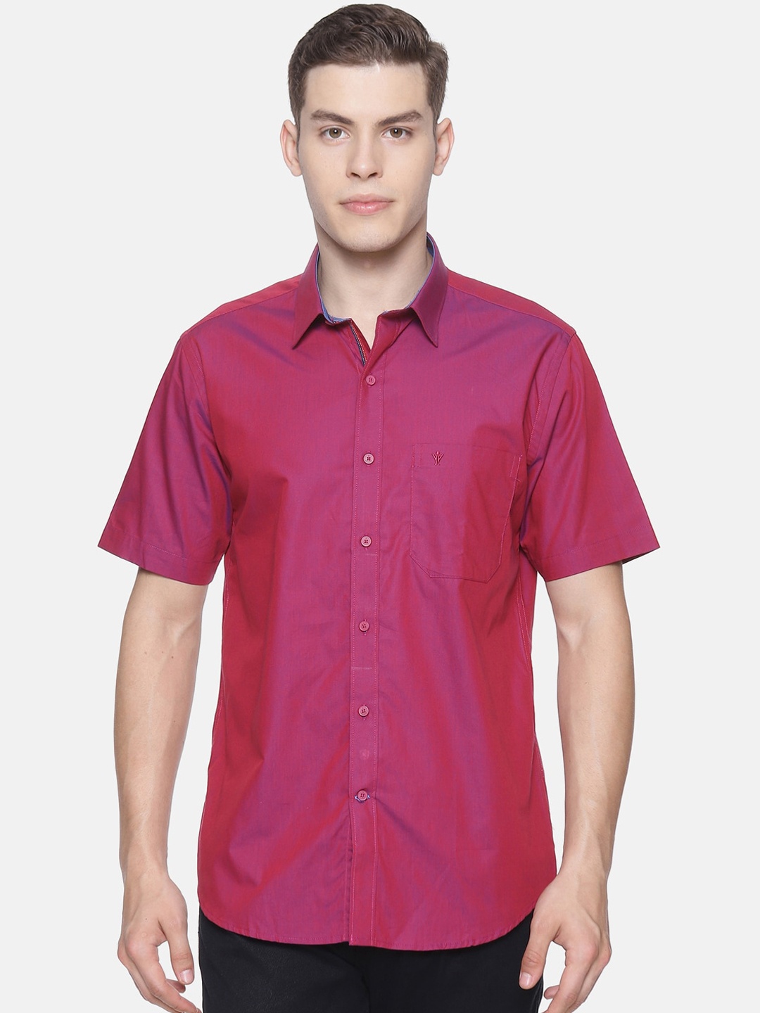 

Ramraj Men Pink Smart Slim Fit Solid Formal Shirt