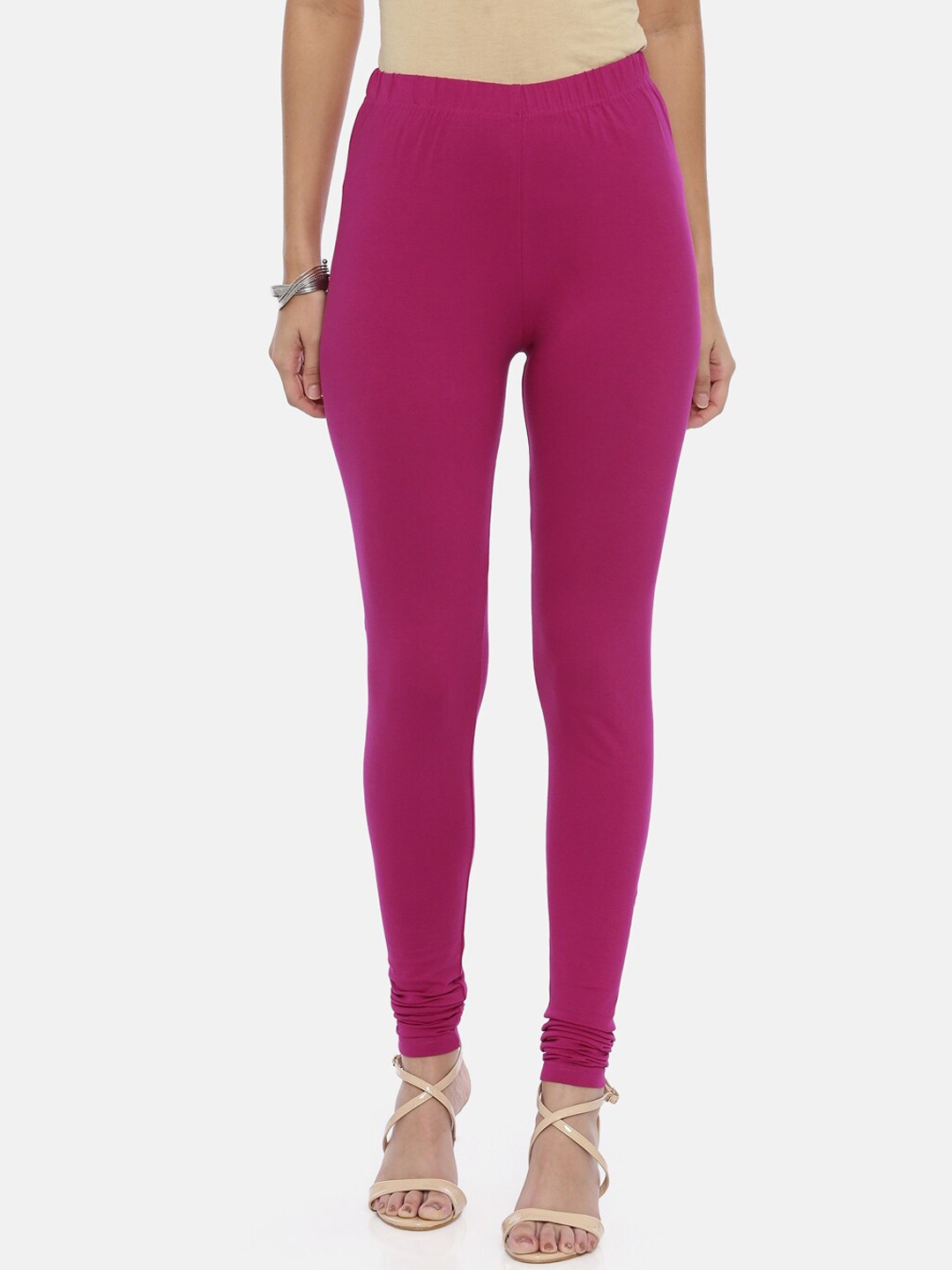 

Souchii Women Purple Solid Slim-Fit Churidar-Length Leggings