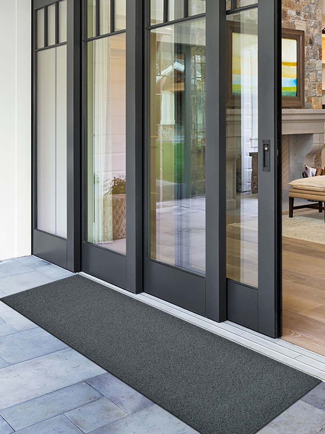 

Kuber Industries Unisex Grey Solid Rubber Anti Slip Large Sized Door Mat