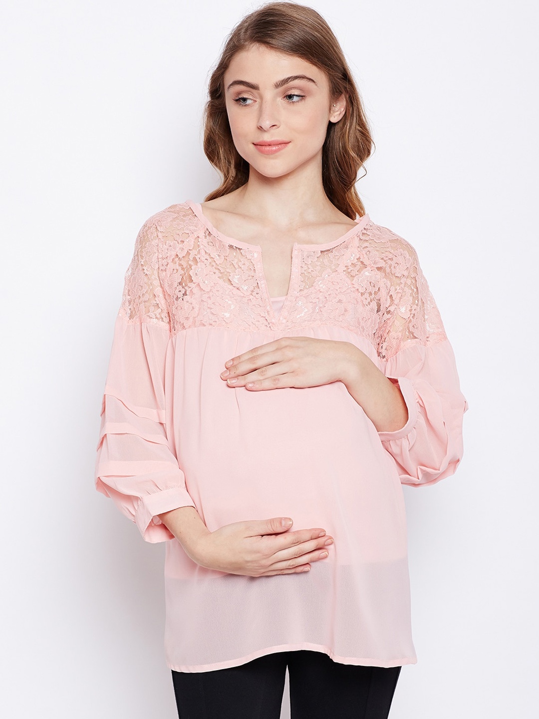 

Oxolloxo Women Pink Self Design Top
