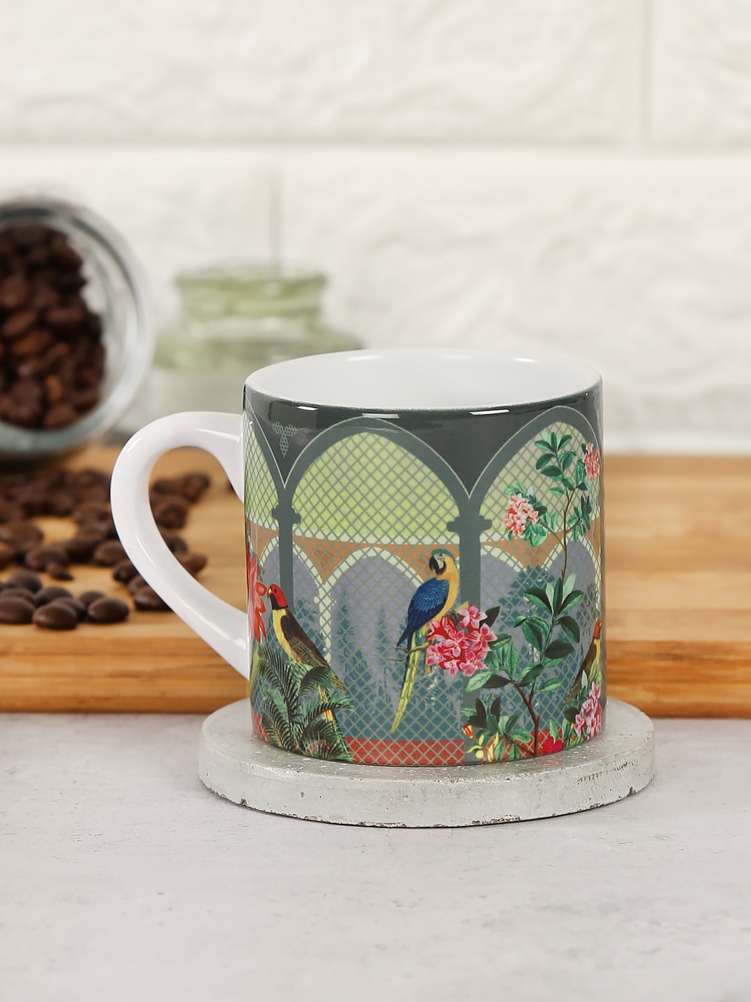 

India Circus by Krsnaa Mehta Green Printed Mug