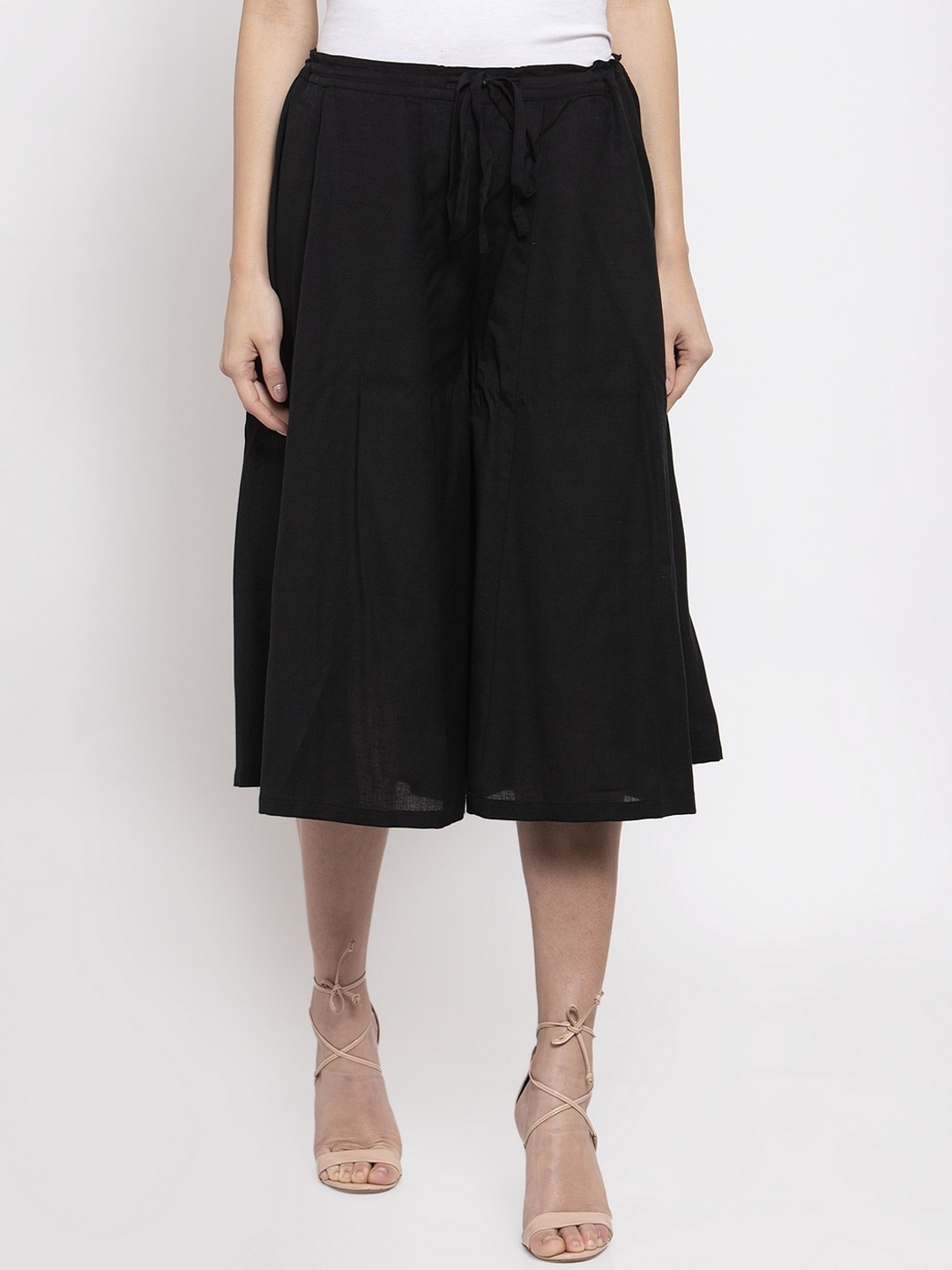 

Ayaany Women Black Flared Solid Culottes