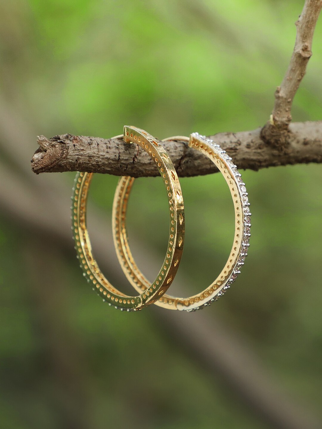 

Adwitiya Collection Gold-Plated Circular Hoop Earrings