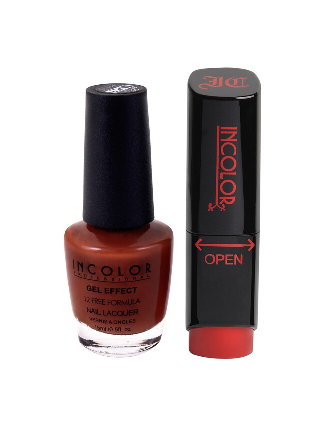 

Incolor Set of 2 Brown Nail Paint and Lipstick
