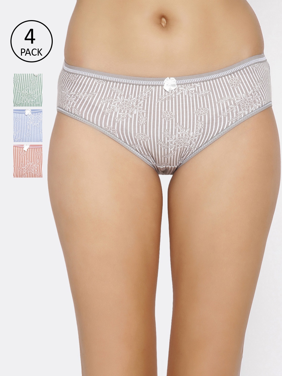 

Lady Lyka Women Pack Of 3 Printed Hipster Briefs CATER-PILAR-16, Pink