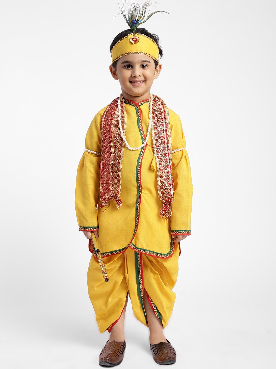 

ahhaaaa Boys Yellow Embroidered Costume