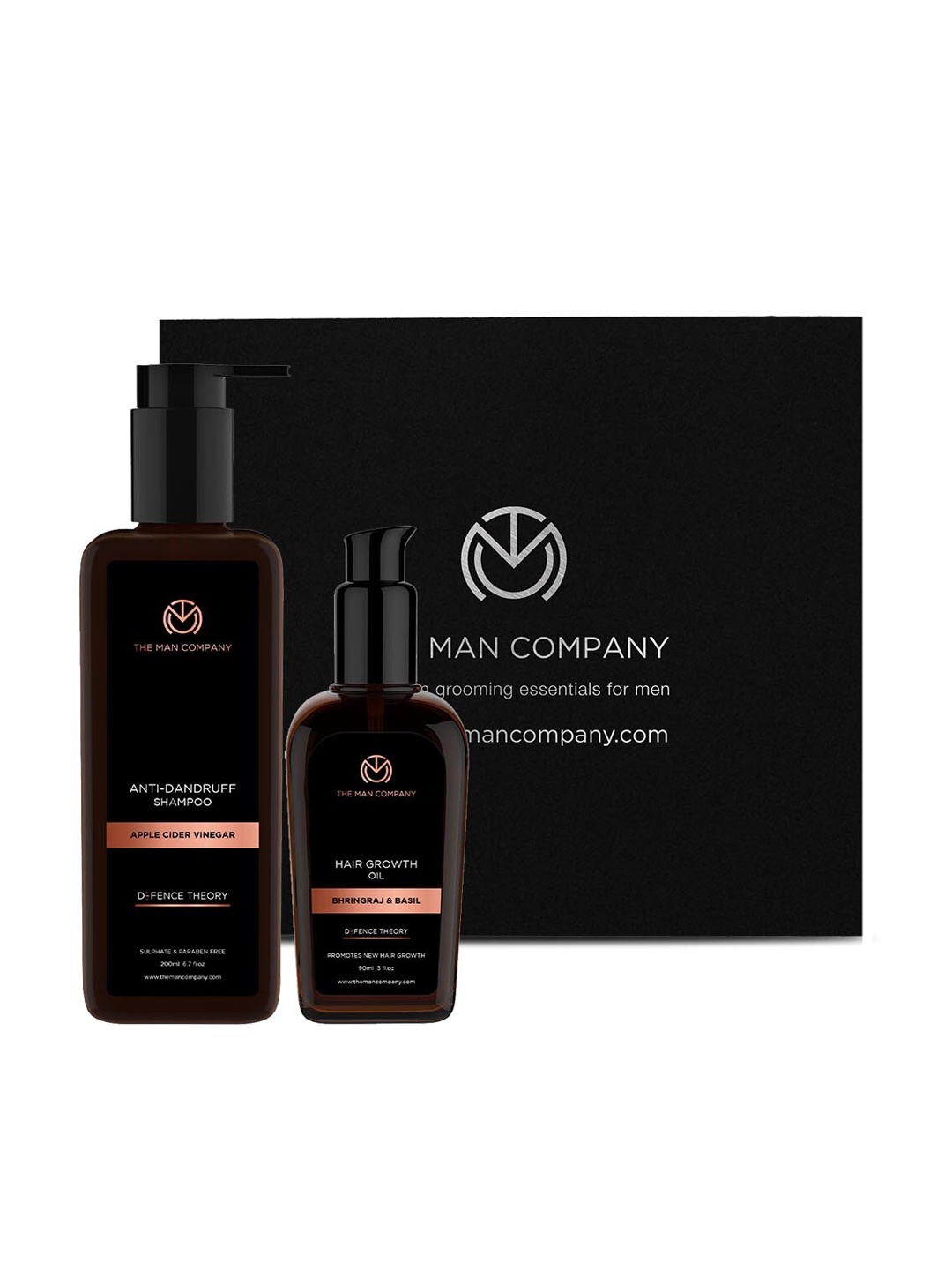 

THE MAN COMPANY Set of Anti-Dandruff Shampoo and Hair Growth Oil, Black